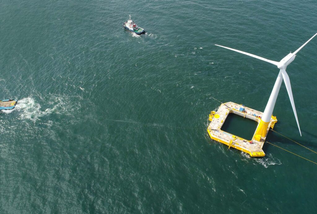 Picture of a floating wind turbine